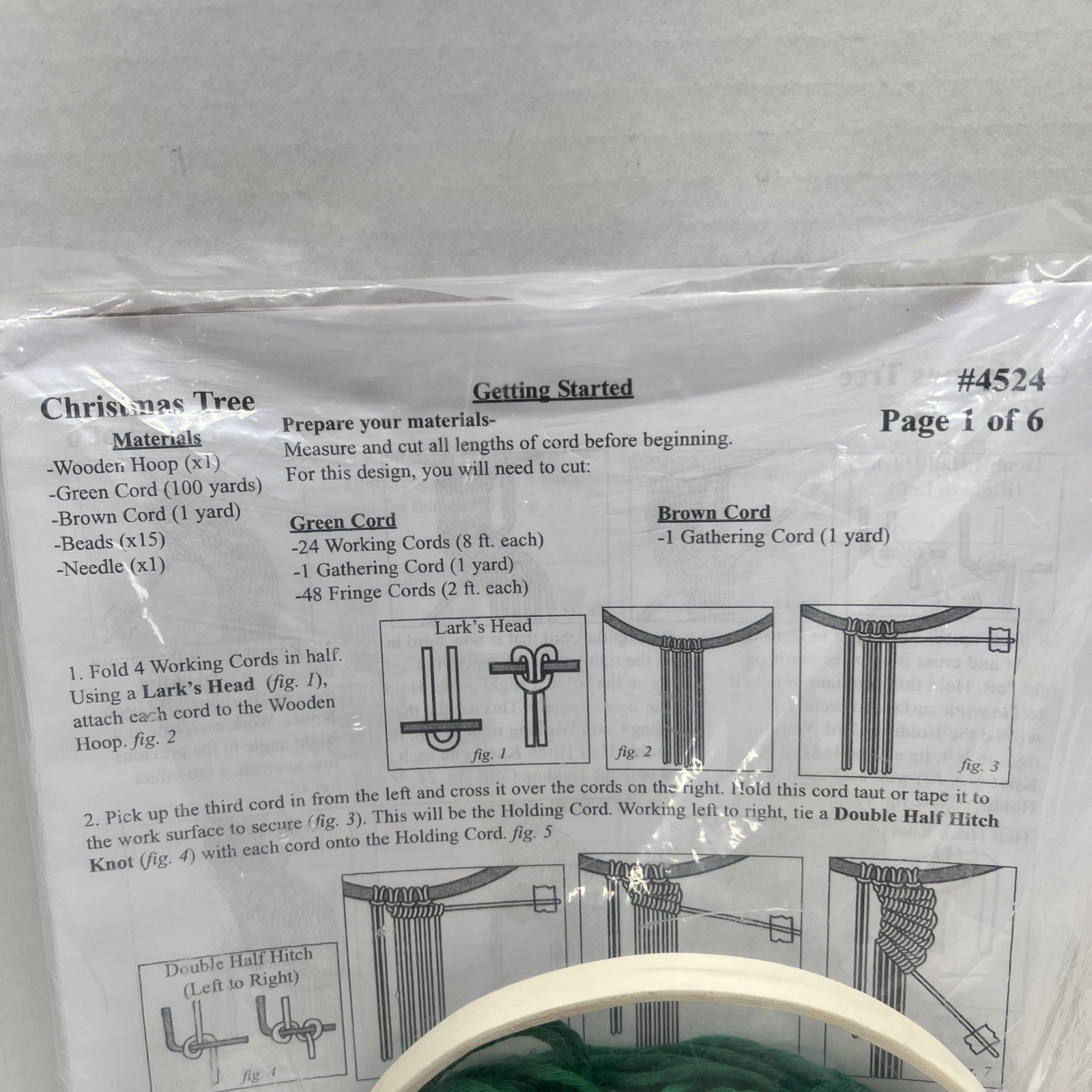 Design Works/Zenbroidery Macrame Wall Hanging Kit 8"X24" Christmas Tree