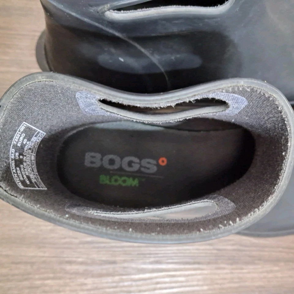 Bogs Bloom Botas de Lluvia/Nieve Para Mujer Negras Impermeables Invierno Botas de Goma Talla 9 Foto 4 de 4