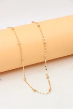 Elegant Rose gold Necklace with Beaded Detailing, XPNL0403