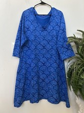 Fresh Produce Blue Dahlia Cotton Breathable Pockets Dress Sustainable Coastal 2X