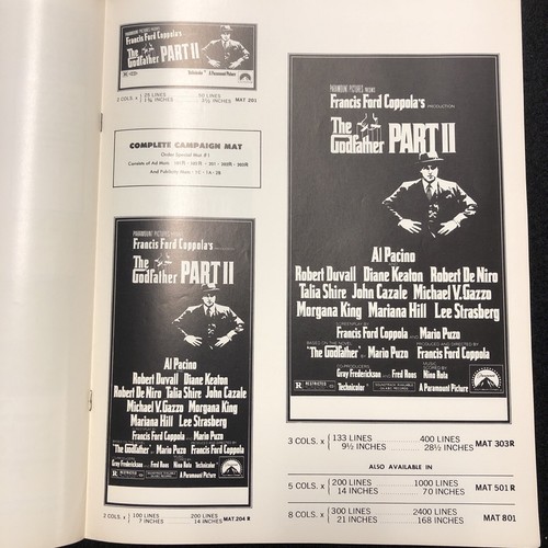1974 THE GODFATHER PART II, uncut 6pg 2nd ad section (Al Pacino AUTO)**** - Picture 7 of 9