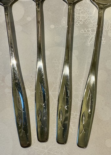 Rogers Cutlery Co. Whispering Leaves Autumn Leaf Set 4 Ice Tea Spoons Stainless - Imagen 4 de 11