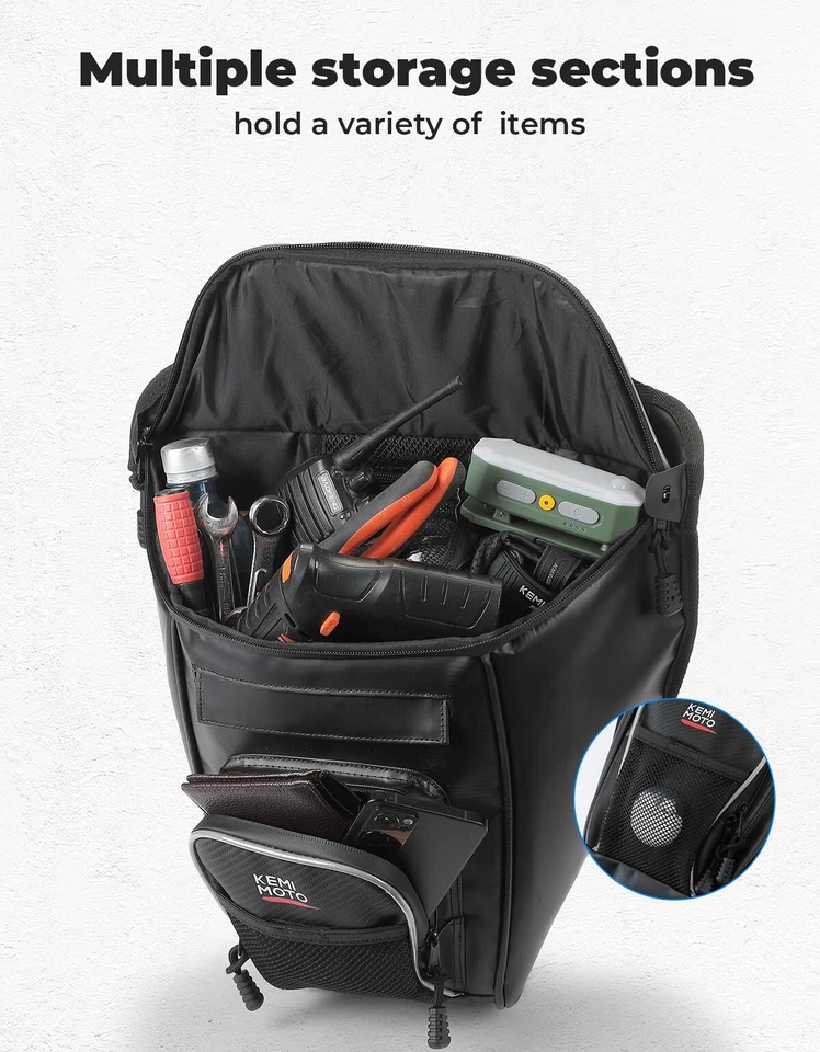 Bolsa de almacenamiento de asiento central con doble hidratación de vejiga para Polaris RZR XP 1000 2014-23 Foto 4 de 4