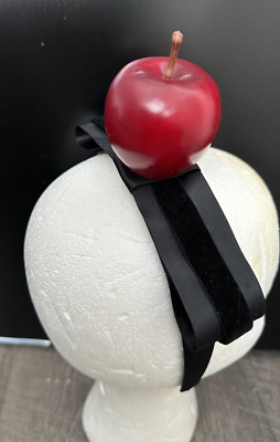 Handmade Designer Fascinator Headband Black Bow Red Apple Accessories | Handmade Designer Fascinator Headband Black  main image 3