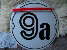 Round House Number 26 &Oslash; Enamel Black/White No 9a, 10a, 11a, 12a, 13a, 14a, 15a