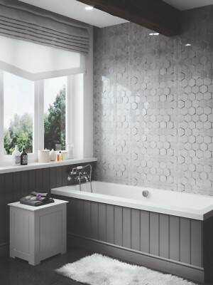 Sample Hexagon Ceramic High Gloss Cement Grey 60x30 Wall Tiles High Gloss Cement Grey 60x30 Wall Tiles