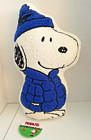 Peanuts Snoopy Sherpa Pillow - Blue Jacket Christmas plush NWT