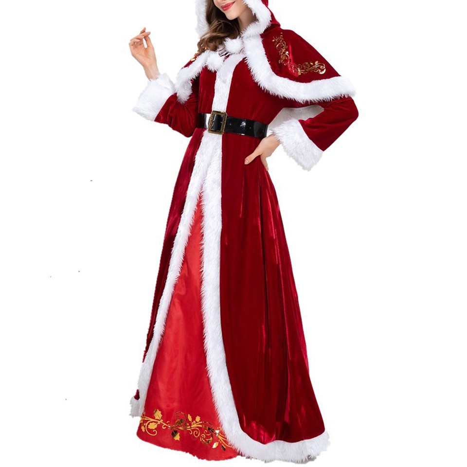 women-deluxe-mrs-claus-costume-velvet-dress-hooded-cloak-cape-christmas