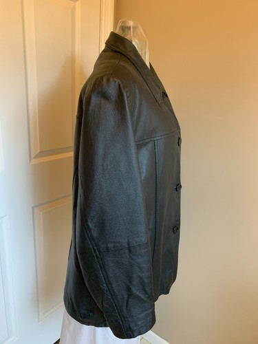 Black Leather Jacket with Warm Lining 2X Womens - Picture 3 of 14