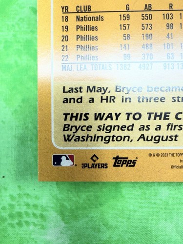 Bryce Harper - Blue Border - 2023 Topps Update - 1988 Reprint #88US-38 Phillies - Bild 10 von 11