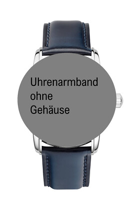 Zeppelin Uhren Lederarmband blau glänzend 22 mm Dornschließe Original 84163 ....
