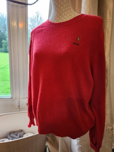 Polo Ralph Lauren wool cashmere red round neck jumper size L (used once)