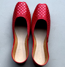 Indian Punjabi Pakistani Ethnic Traditional Women Khussa Flat Shoes Juti US 6