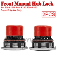 2x Front Manual Hub Lock For 2005-2018 Ford F250 F350 F450 Super Duty 4X4 Only
