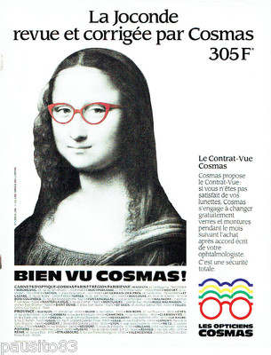 REKLAME WERBUNG 046 1988 les opticiens Cosmas La Joconde