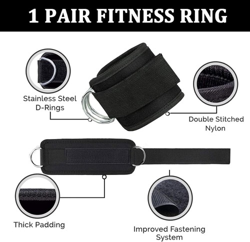 Ankle Straps for Kickbacks Men Women 1 Pair Adjustable Comfort Gym Ankle Straps - Picture 5 of 6