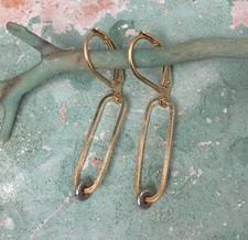 NEW HANDCRAFTED SUNDANCE CHARM LINK EARRINGS HANDMADE /ARTISAN SIMPLE JEWELRY