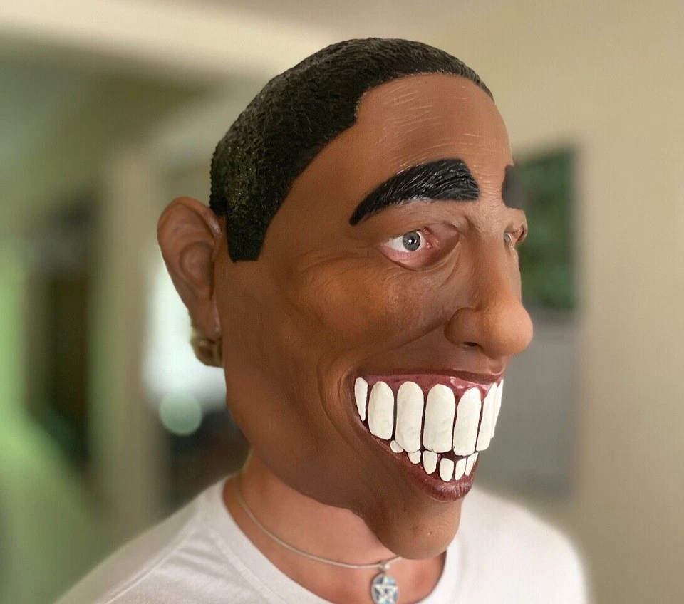 Funny BIG TEETH Obama Halloween Mask - President - Adult Sized by Mask Illusions - Image 2 of 3