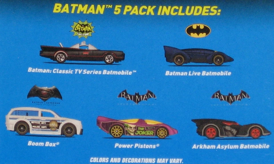 Hot Wheels 2016 Batman 5 Pack 3 versions of BATMOBILE ! NEW Sealed Free Ship ! - Image 4 of 4