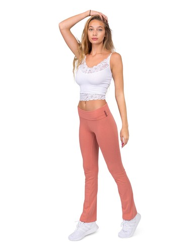 G-Style USA Damen lässig hohe Fold Over Waist Flare Bottom Yoga Hose 8150 - Bild 61 von 66