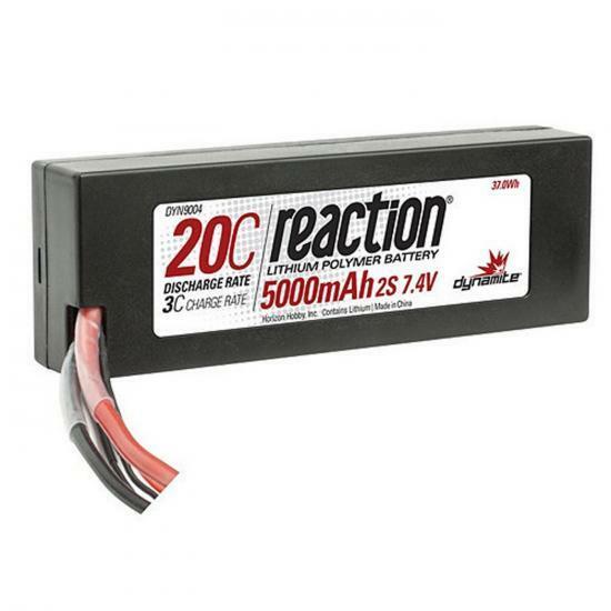 DYN 7.4V 5000mAh 2S 20C LiPo Hard Case Deans (DYN9004D) DYN 7.4V 5000mAh 2S 20C LiPo Hard Case Deans (DYN9004D)