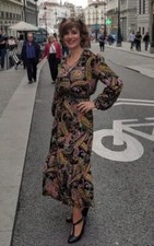 ZARA MULTICOLOURED PAISLEY PRINT BELTED MIDI DRESS SIZE S REF: 9878/192