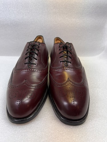 Nettleton Burgundy Leather Oxford Wing Tips Dress Shoes Men's 9.5 A - Picture 3 of 16