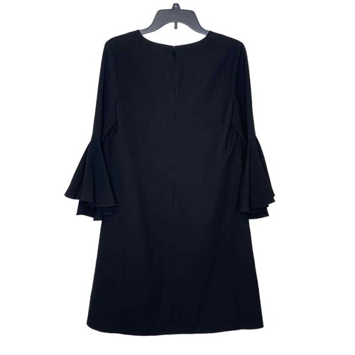 Lafayette 148 New York Damen Kleid V-Ausschnitt Stechpalme Glockenärmel Etuikleid blau Small neu mit Etikett - Bild 10 von 10