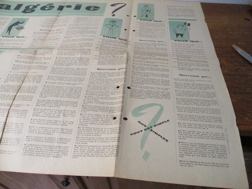 57s' GUERRE ALGERIE AFFICHE PLACARD ALGERIE VOUS QUI... SAVEZ VOUS QUE... - Photo 7/16
