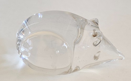 Vintage FM Konstglas Mouse Art Glass Paper Weight Figurine Ronneby Sweden - Picture 2 of 4