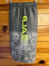 Under Armour Gray Swim Trunks Boys Drawstring Shorts Size YLG / L