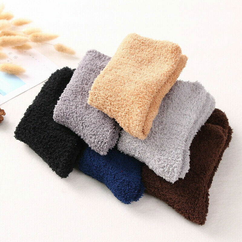 6 Pairs Mens Winter Thermal Thick Bed Socks Fleece Fluffy Cosy Warm