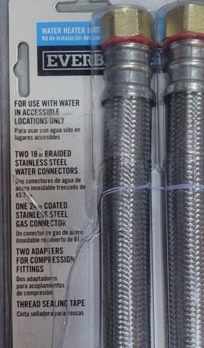 KIT CONEXIÓN INSTALACIÓN CALENTADOR DE AGUA GAS EVERBILT ACERO INOXIDABLE - Imagen 2 de 3