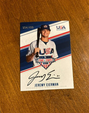 Jeremy Eierman 2018 USA Baseball Stars Stripes On Card Auto JE Athletics /499