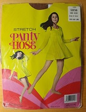 Vintage 70s Suntan Nylon Stretch Panty Hose Stockings USA One Size NIP NOS