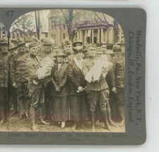 Happy Reunion Soldier Fathers Keystone Stereoview