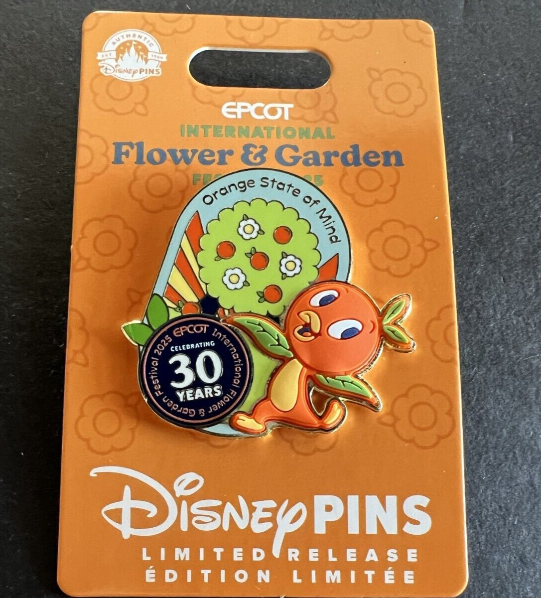 WDW Orange Bird State of Mind EPCOT Flower Garden 2025 Free D Disney Pin 172030
