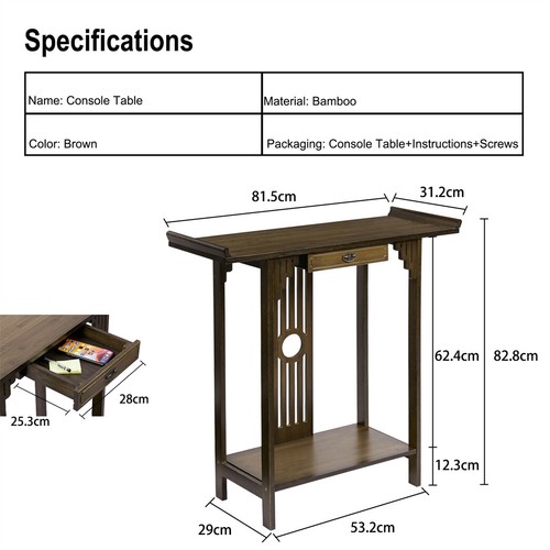 Industrial/ Morden Console Table Hall Entryway Slim Side Desk with Storage Shelf - Picture 24 of 33