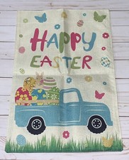 Garden Flag Happy Easter Pickup Truck Eggs Size - 12 x 18 Inch Double Sided