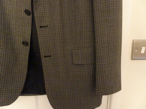 MENS SMART JACKET 40ins CHEST BURTONS BLACK /GREY DESIGN REGULAR FIT - Picture 4 of 10