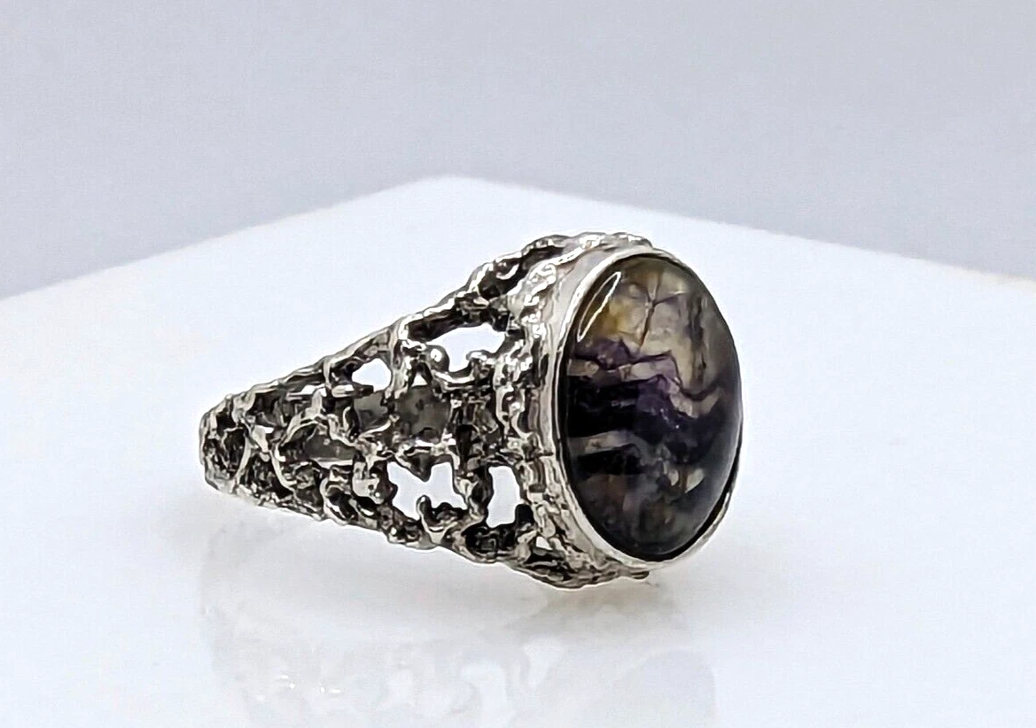 Blue john stone sale ring