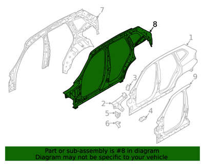 New Genuine BMW Side Frame Center Right (2019-2023) OE 41007494128  