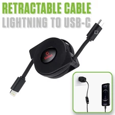 Cellet Retractable Apple (MFi-Certified) Lightning to USB-C Cable iPhone - 3ft