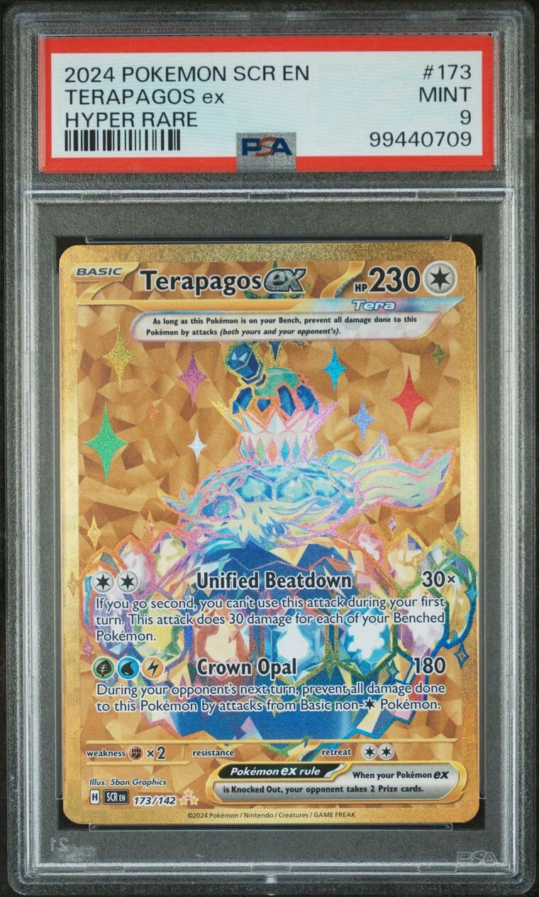 2024 POKEMON SCR EN-STELLAR CROWN HYPER RARE #173 TERAPAGOS EX PSA 9