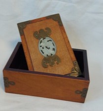 Asiatische Schmuck-Box Echt Holz ca.18 Jahrh. Einlegearbeiten Lack