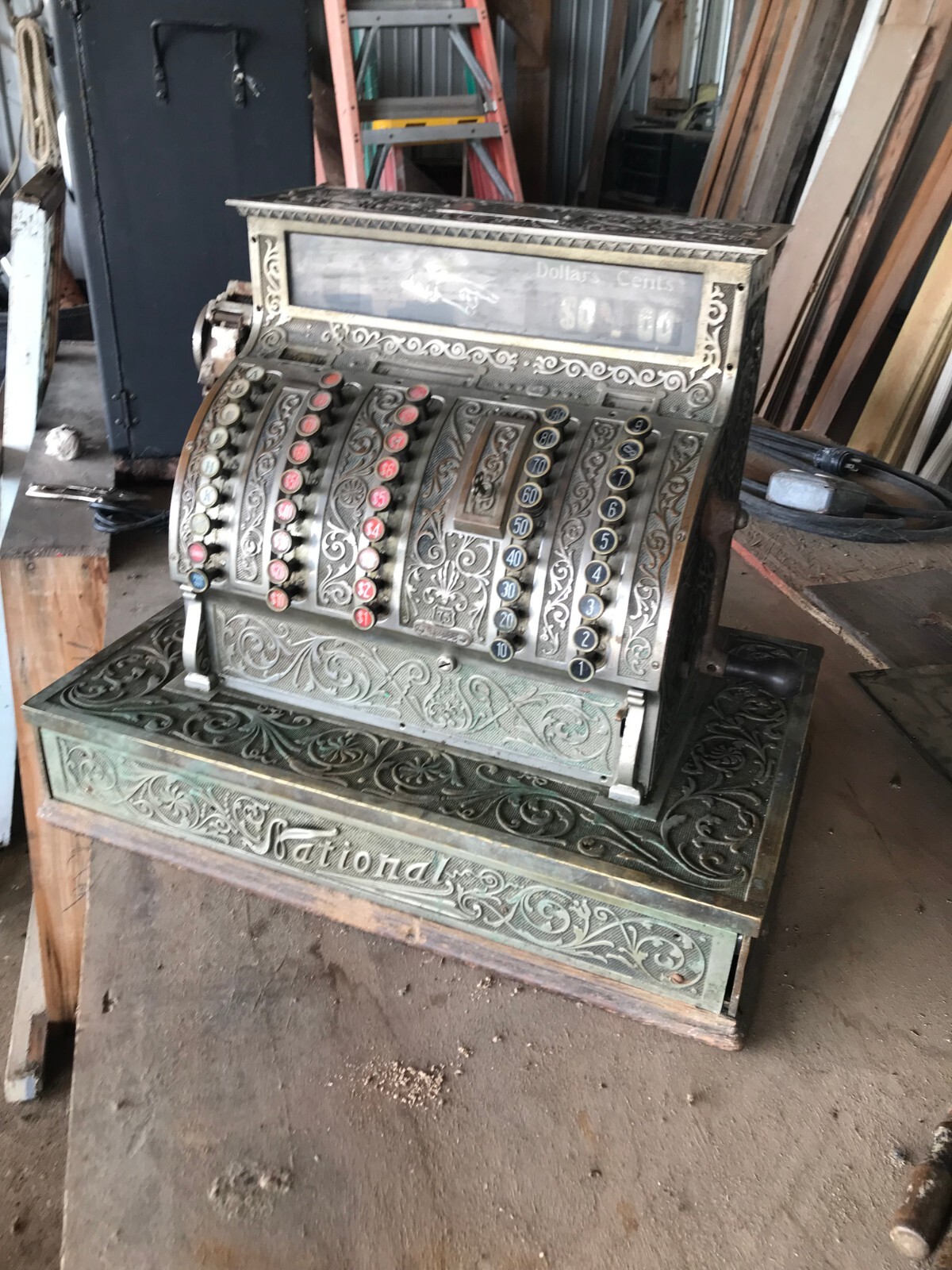 antique ornate brass national cash register eBay