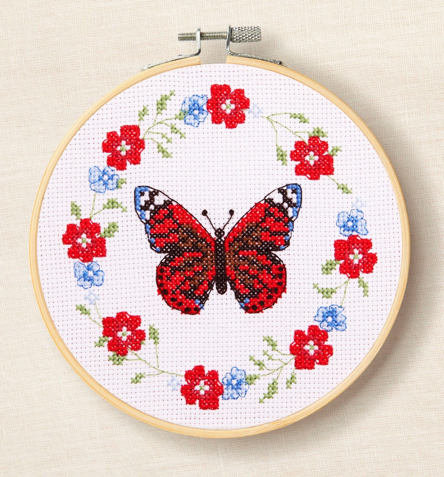 DMC BK411 Butterfly Blooms Counted Cross Stitch Kit by Jo Aston