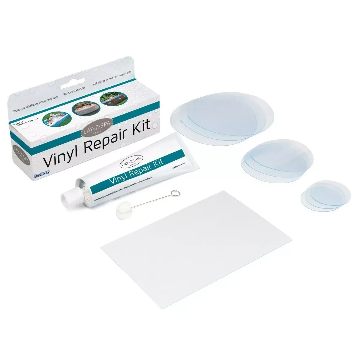 Kit de reparación de vinilo PVC Bestway Lay-Z-Spa para bañera de hidromasaje spa inflable piscina