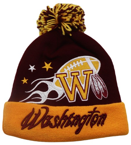 Washington Nuevo Líder Colosal Equipo de Fútbol Americano con Llama Rojo Era Gorro Tejido Gorra - Imagen 3 de 4