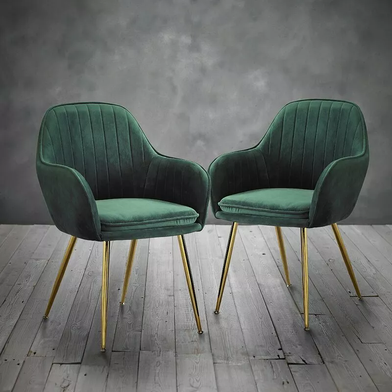 Green upholstered sale dining chairs